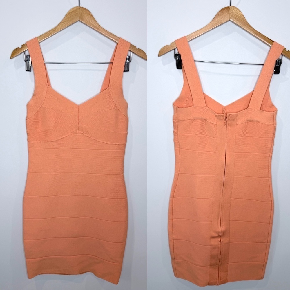 Hot Miami Styles Peach Bandage Bodycon Mini Dress